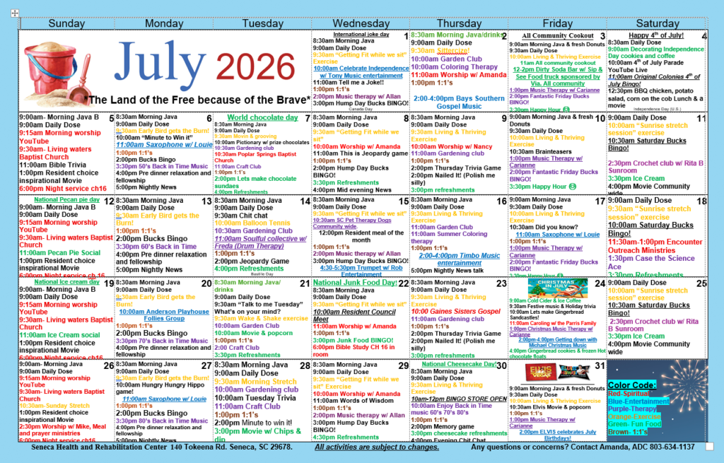 July 2026 Calendar